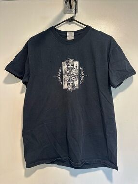 Black Reaper King Gildan Sz:M tarot-style skeleton skull Player Card graphic tee